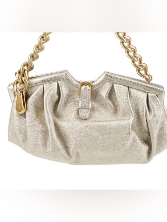 Jimmy Choo Handbags - *SOLD* JIMMY CHOO Vintage Silver/Gold Metallic Suede/Leather Bag Gold Strap
